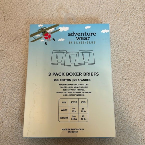 Adventure by class club, 3 pack, boxer briefs boy 2T/3T - Picture 2 of 3